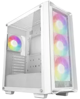 Кутия за компютър DeepCool CC560 MESH WH V2 Mid Tower Mini-ITX/Micro-ATX/ATX 2xUSB3.0 1xAudio 4x120mm Pre-Installed ARGB