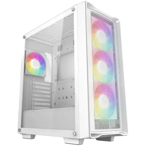 Кутия за компютър DeepCool CC560 MESH WH V2 Mid Tower Mini-ITX/Micro-ATX/ATX 2xUSB3.0 1xAudio 4x120mm Pre-Installed ARGB
