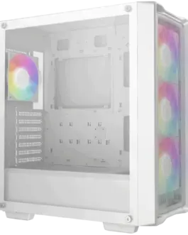 Alternative view of Кутия за компютър DeepCool CC560 MESH WH V2, Mid Tower, Mini-ITX/Micro-ATX/ATX, 2xUSB3.0, 1xAudio, 4x120mm Pre-Installed ARGB Fans, Tempered Glass, Mesh Panel, White, R-CC560-WHAMA4-G-2