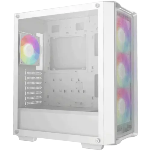 Alternative view of Кутия за компютър DeepCool CC560 MESH WH V2, Mid Tower, Mini-ITX/Micro-ATX/ATX, 2xUSB3.0, 1xAudio, 4x120mm Pre-Installed ARGB Fans, Tempered Glass, Mesh Panel, White, R-CC560-WHAMA4-G-2