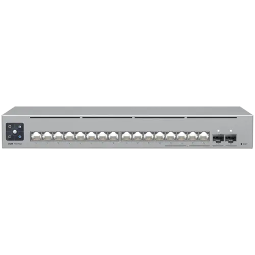 Kомутатор Ubiquiti 16-port Layer 3 Etherlighting switch 2.5 GbE and versatile mounting options 4x 2.5 GbE RJ45 ports 12x