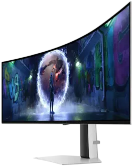 Alternative view of Монитор Monitor LED Samsung LS49DG934SUXEN Odyssey G93SD, 49" DQHD Curved 1800R 32:9 (5120x1440) QD-OLED 240z, 250 cd/㎡, 1m:1, 0.03ms(GTG), 178/178, 1xDP 1xHDMI, Tilt/HeightAdj, Remote, VESA 100x100, 2Y