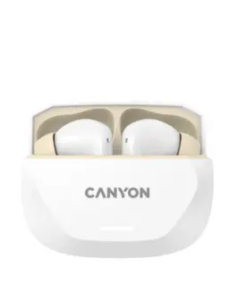 Alternative view of Bluetooth слушалки CANYON headset HEXAGON 7 TWS ANC+ENC Wireless Charge White Beige