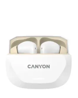 Alternative view of Bluetooth слушалки CANYON headset HEXAGON 7 TWS ANC+ENC Wireless Charge White Beige