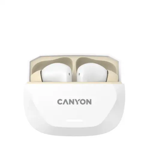 Alternative view of Bluetooth слушалки CANYON headset HEXAGON 7 TWS ANC+ENC Wireless Charge White Beige