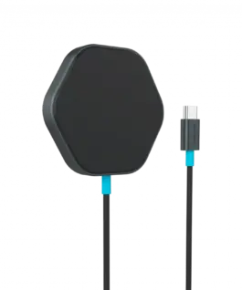 Alternative view of Зарядно за мобилен телефон CANYON wireless charger HEXAGON 110 Dark Grey Blue