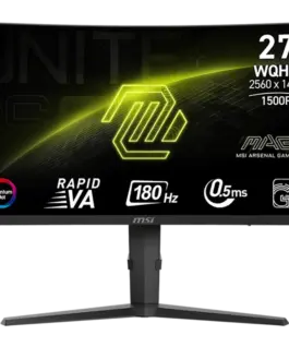 Монитор MSI MAG 275CQRF QD E2 Gaming Monitor 27" 180Hz WQHD (2560x1440) 16:9 Rapid VA Anti-glare Quantum Dot 0.5ms 300ni