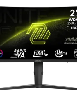 Монитор MSI MAG 275CQRF QD E2 Gaming Monitor 27" 180Hz WQHD (2560x1440) 16:9 Rapid VA Anti-glare Quantum Dot 0.5ms 300ni
