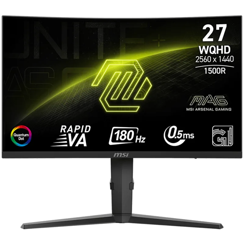 Монитор MSI MAG 275CQRF QD E2 Gaming Monitor 27" 180Hz WQHD (2560x1440) 16:9 Rapid VA Anti-glare Quantum Dot 0.5ms 300ni