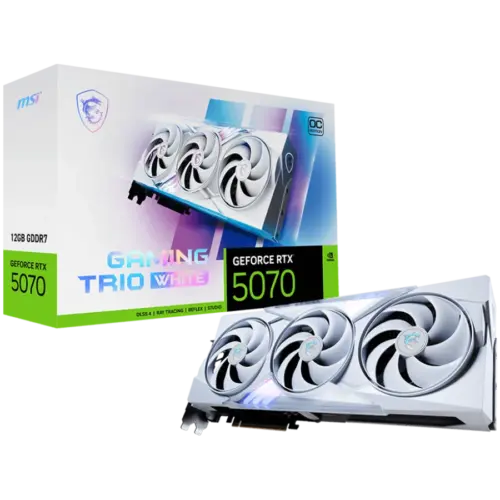 Видео карта MSI Video Card Nvidia GeForce RTX 5070 12G GAMING TRIO OC White 12GB GDDR7 192bit Effective Memory Clock: 28