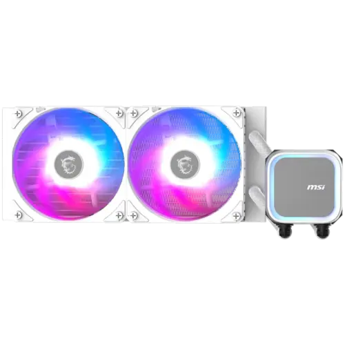 Охладител за процесор Охладител MSI MAG CORELIQUID A13 240 WHITE 2x120mm Pre-installed ARGB Daisy Chain Fans Replacable