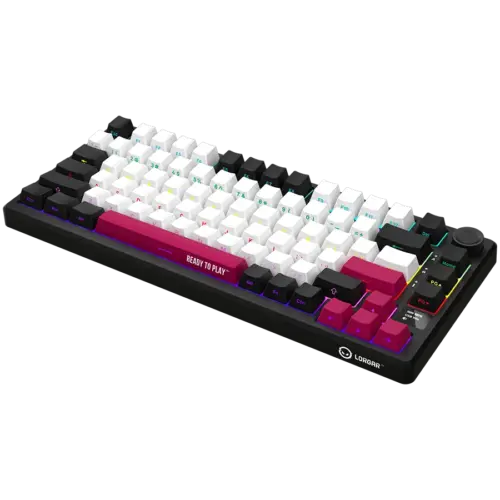 Alternative view of Геймърска клавиатура LORGAR KBP7075W, Wireless 75% Mechanical Gaming Keyboard Pro, Black/red, EN layout