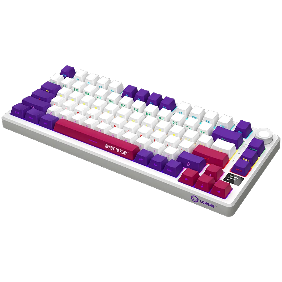 Геймърска клавиатура LORGAR KBP7075W, Wireless 75% Mechanical Gaming Keyboard Pro, White, EN layout - Image 42
