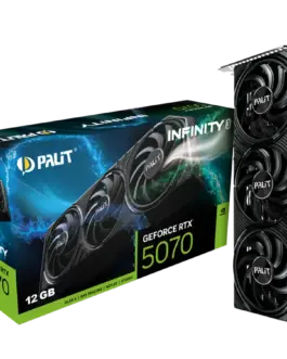 Видео карта PALIT GeForce RTX 5070 Infinity 3 12GB GDDR7 192 bit 1x HDMI 2.1b 3x DP 2.1b 3 Fan 1x 16-pin pwr connector 6