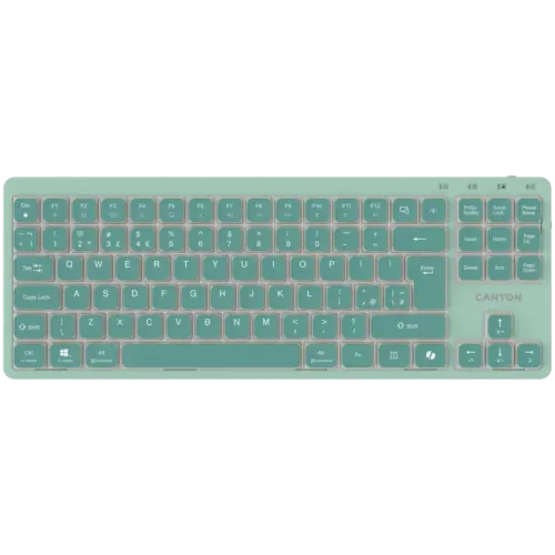 Клавиатура CANYON Keyboard OnType 10 Low Profile EN Wired Green