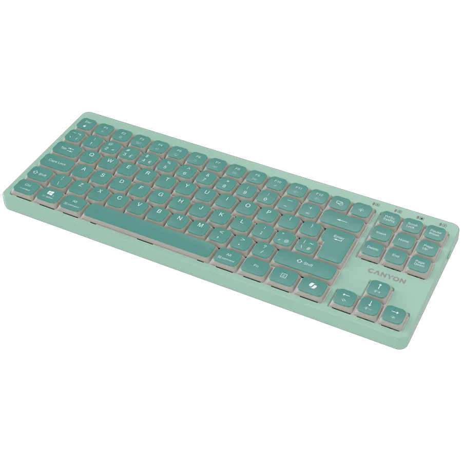 Клавиатура CANYON Keyboard OnType 10 Low Profile EN Wired Green - Image 34
