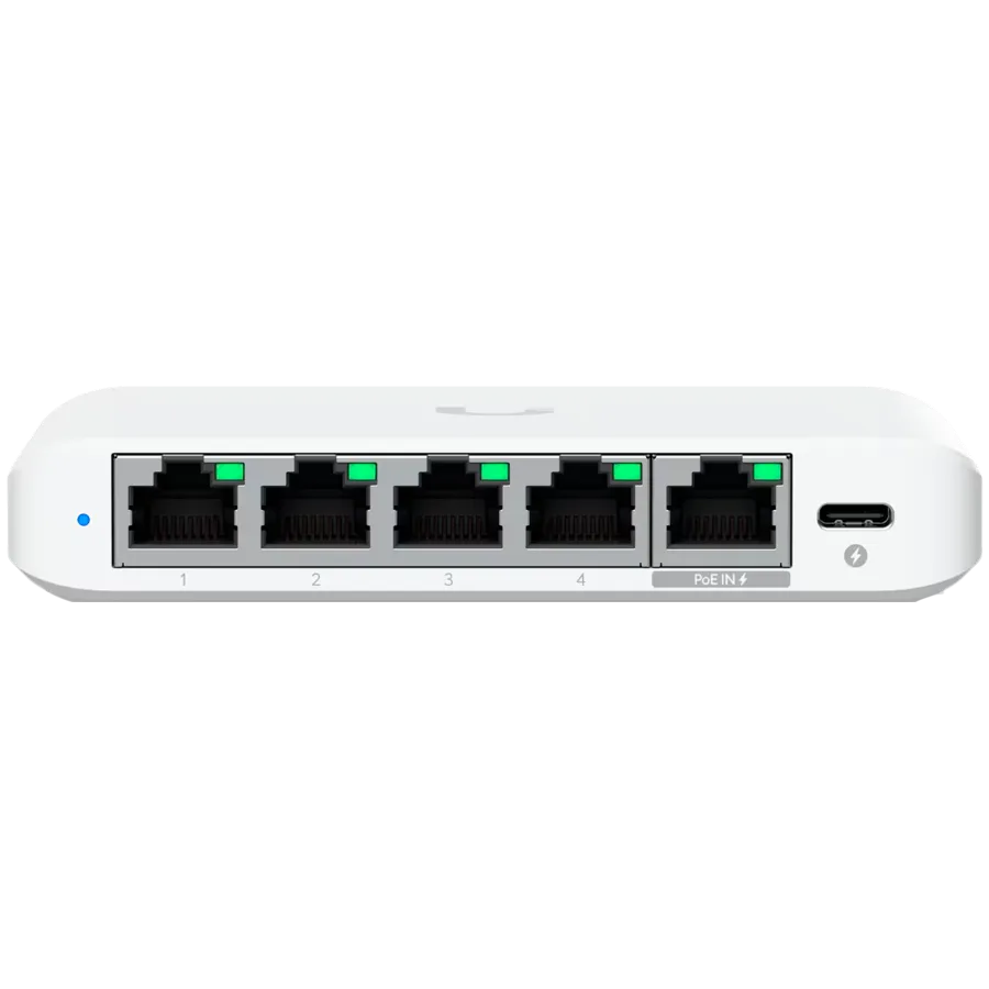 Kомутатор Ubiquiti 5-port 2.5G switch that can be powered with PoE or a USB-C adapter; 4x 2.5 GbE ports, 2.5 GbE PoE input port for power - Image 30