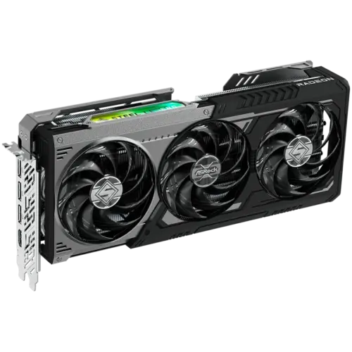 Alternative view of Видео карта ASROCK Video Card AMD Radeon RX 9070 XT Steel Legend Dark 16GB GDDR6 256-bit HDMI 3x DP