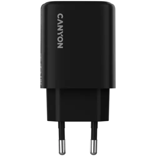 Alternative view of Зарядно за мобилен телефон CANYON charger OnCharge 200 20W 1xPD 1xQC EU Black