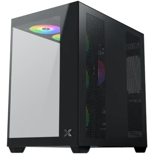 Кутия за компютър Aqua V Air (Black ATX U3x2+Type C 2PCS TG 6PCS Z22A Reverse & 1PC Z22A & ARGB Remote Control