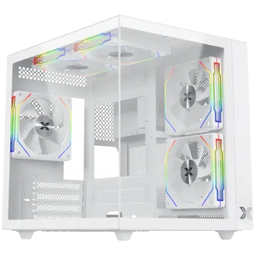 Кутия за компютър Aqua M Lite Arctic (WH MATX U3x1 & U2x1 2PCS TG 4PCS G22A Arctic Reverse & 1PC G22A ArcticARGB Remote