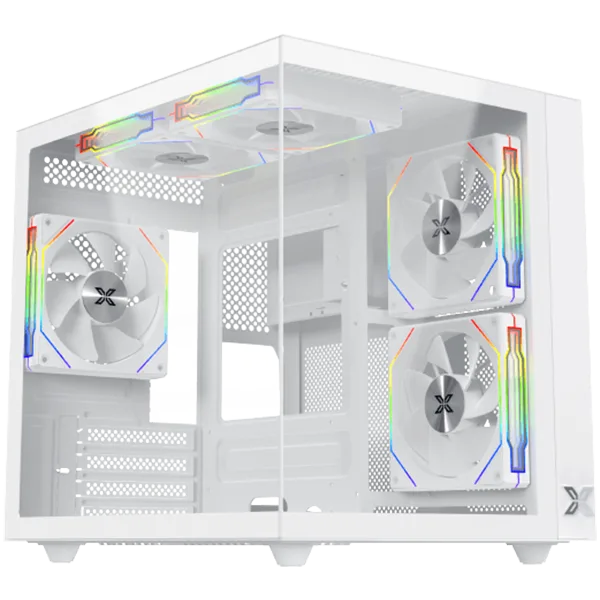 Кутия за компютър Aqua M Lite Arctic (WH MATX U3x1 & U2x1 2PCS TG 4PCS G22A Arctic Reverse & 1PC G22A ArcticARGB Remote