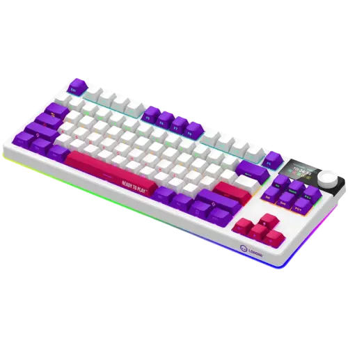 Alternative view of Геймърска клавиатура LORGAR KBP70TKLW, Wireless TKL Mechanical Gaming Keyboard Pro, White, EN layout