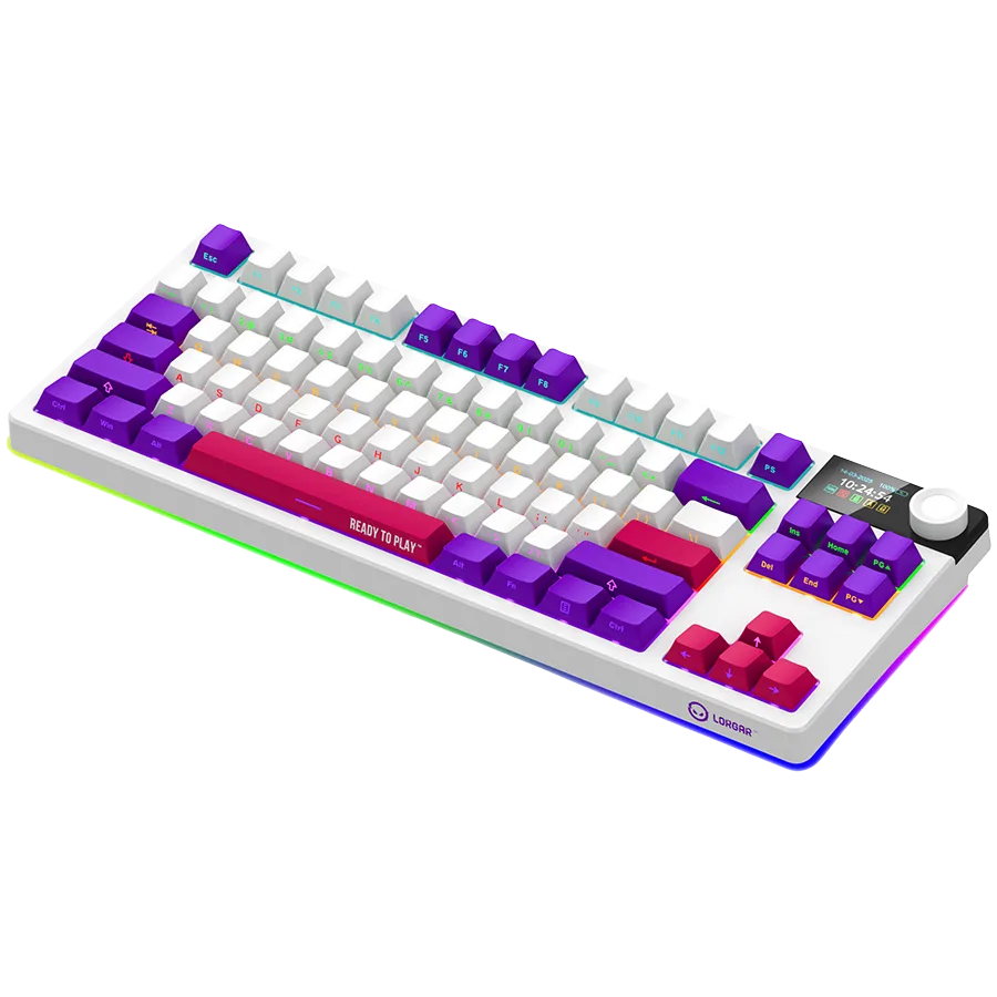Геймърска клавиатура LORGAR KBP70TKLW, Wireless TKL Mechanical Gaming Keyboard Pro, White, EN layout - Image 30