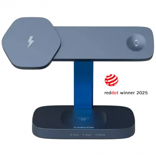 Зарядно за мобилен телефон CANYON Wireless Charging Station Hexagon 310 3in1