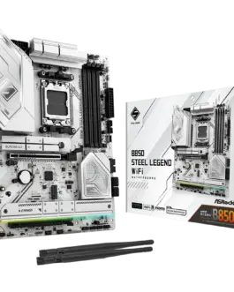 Дънна платка ASROCK MB Desktop B850 STEEL LEGEND WIFI AM5 4x DDR5 1x PCIe 5.0 x16 1x Blazing M.2(PCIe Gen5x4) 3x Hyper M