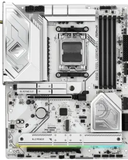 Alternative view of Дънна платка ASROCK MB Desktop B850 STEEL LEGEND WIFI, AM5, 4x DDR5, 1x PCIe 5.0 x16, 1x Blazing M.2(PCIe Gen5x4), 3x Hyper M.2, 4x SATA3, RAID 0, 1, 10, 7.1 CH HD Audio, 1x HDMI, 9x USB 3.2, 8x USB 2.0, 3x USB-C, 2.5G LAN, 2x Wi-Fi 7, 1x HDMI, 1x SP