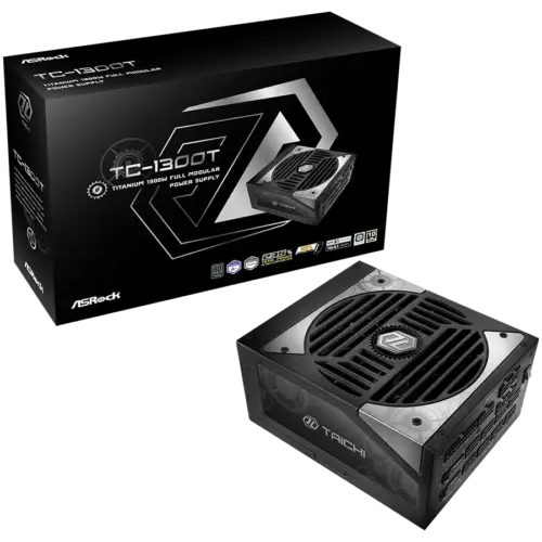 Захранване за компютър Asrock TC-1300T 1300W 80 Plus Titanium Fully Modular PSU Japanese Capacitors 2x EPS 12V CPU(4+4pi