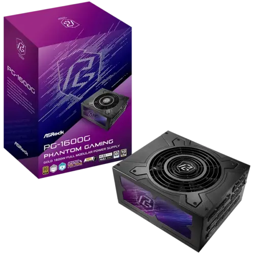Захранване за компютър Asrock PG-1600G 1600W 80 Plus Gold Fully Modular PSU Japanese Capacitors 2x EPS 12V CPU(4+4pin) 2