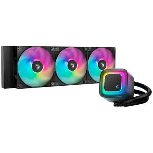 Охладител за процесор Охладител DeepCool LE360 V2 360mm CPU Liquid Cooler 3x120mm PWM ARGB Fans ARGB block Black LGA1851