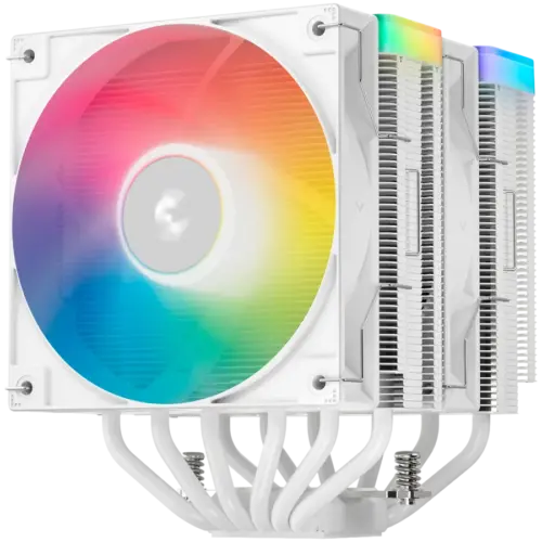 Alternative view of Охладител за процесор Охладител DeepCool AG620 WH ARGB V2, CPU Air Cooler, 2x120mm ARGB PWM Fan, Core Touch Technology 2.0, 6 Heatpipes, White, LGA1851/1700/1200/115x, AMD AM5/AM4, 129x136x161 mm(LxWxH), 2Y, R-AG620-WHAMMN-GJD