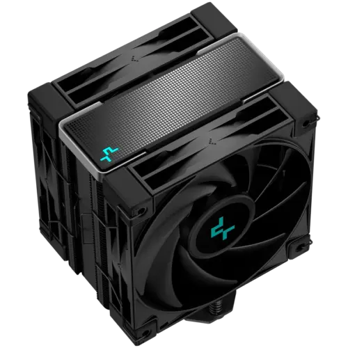 Alternative view of Охладител за процесор Охладител DeepCool AK400 ZERO DARK PLUS, CPU Air Cooler, 2x120mm FDB PWM Fan, Core Touch Technology 2.0, 4 Heatpipes, LGA1851/1700/1200/115x, AMD AM5/AM4, 127x123x155 mm(LxWxH), 3Y, R-AK400-BKNNMD-G-1