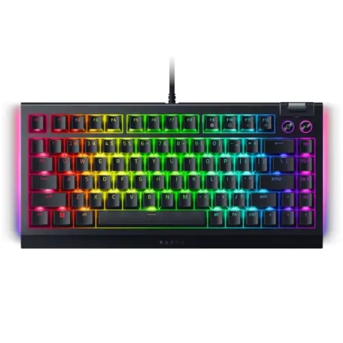 Alternative view of Геймърска клавиатура Razer BlackWidow V4 75%, Gaming Keyboard, US Layout, Razer Chroma RGB, Hot-swappable Design, Detachable Type C Cable, PCB & Case sound dampening foam, Up to 8,000 Hz polling rate, Doubleshot ABS Keycaps, Magnetic Plush Leatherett