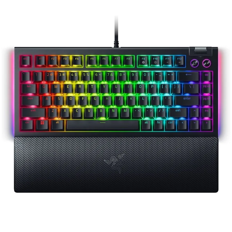 Геймърска клавиатура Razer BlackWidow V4 75%, Gaming Keyboard, US Layout, Razer Chroma RGB, Hot-swappable Design, Detachable Type C Cable, PCB & Case sound dampening foam, Up to 8,000 Hz polling rate, Doubleshot ABS Keycaps, Magnetic Plush Leatherett - Image 23
