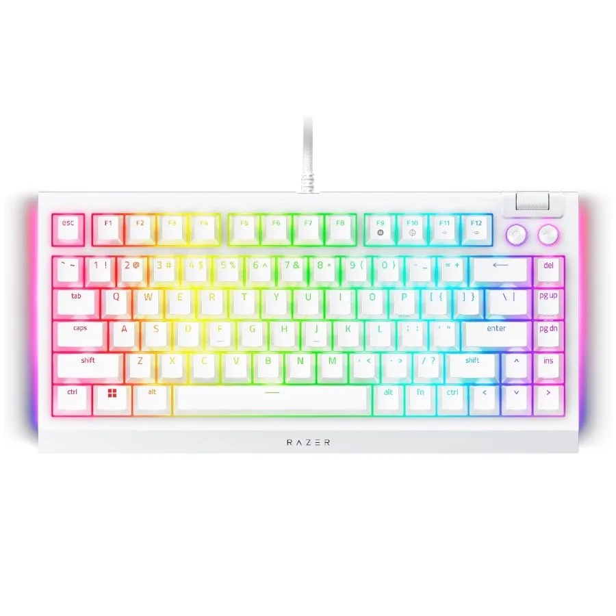 Геймърска клавиатура Razer BlackWidow V4 75% White, Gaming Keyboard, US Layout, Hot-swappable Design, Compact 75% Layout with Aluminum Case, Mechanical Switches (Tactile), Razer Chroma RGB, Dedicated media roller with 2 dedicated media buttons, Detac - Image 31