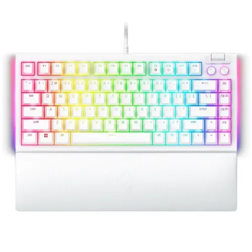 Геймърска клавиатура Razer BlackWidow V4 75% White Gaming Keyboard US Layout Hot-swappable Design Compact 75% Layout wit