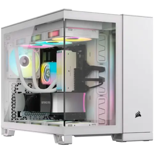Кутия за компютър Corsair 2500X Tempered Glass mATX Mid-Tower White