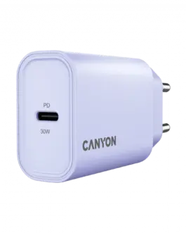 Alternative view of Зарядно за мобилен телефон CANYON charger OnCharge 30CL Max Power 30W 1xPD EU Purple