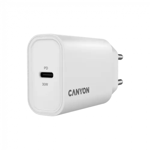 Alternative view of Зарядно за мобилен телефон CANYON charger OnCharge 30CL Max Power 30W 1xPD EU White
