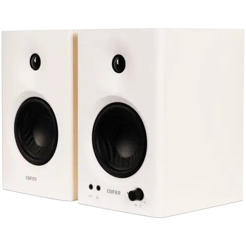 Alternative view of Тонколона Edifier MR4 Active Studio Monitors, RCA, AUX, TRS, 1-inch Tweeters, 4-inch Woofers, 42W (RMS), Control Knob, White