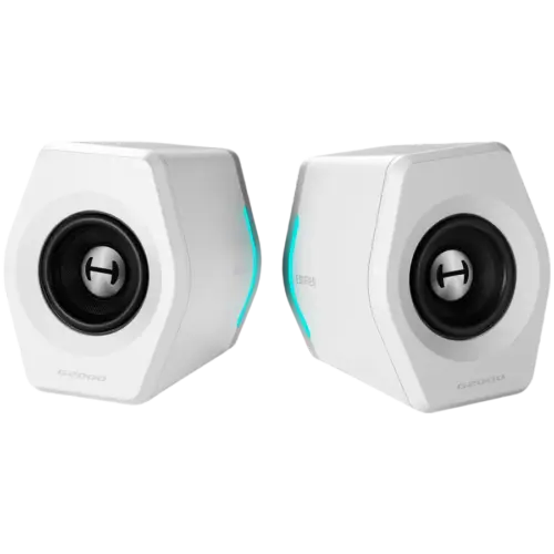 Alternative view of Тонколона Edifier G2000 2.0 Audio System, BT V5.1, USB, AUX, 2.75-inch Drivers, RGB Lighting, 16W (RMS), White