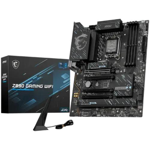 Дънна платка MSI Z890 GAMING WIFI LGA 1851 Dual Channel DDR5 up to 8800(OC)MHz 4x PCIe x16 slots 3x M.2 slots 6x USB 5Gb