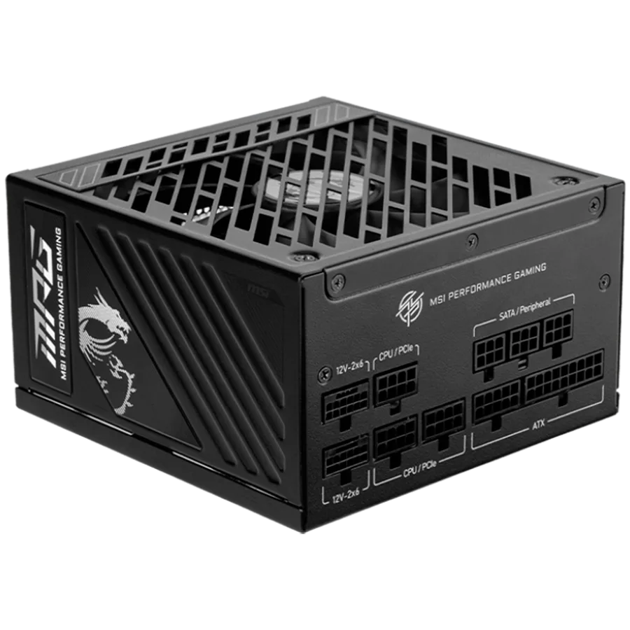 Захранване за компютър MSI MPG A1250GS PCIE5 Power Supply 1250W 80 PLUS Gold Dual PCIe 5.1 Cables ATX 3.1 135mm Fan Fan