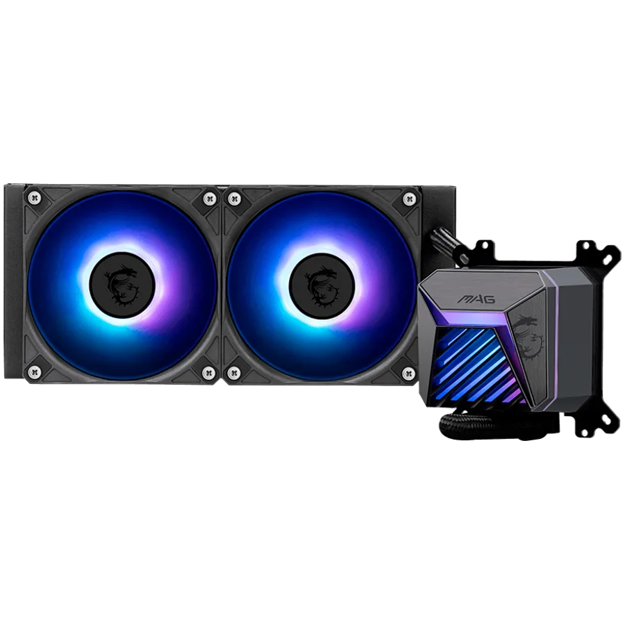 Охладител за процесор Охладител MSI MAG CORELIQUID A15 240 2x120mm Pre-installed ARGB Daisy Chain Fans Adjustable Offset