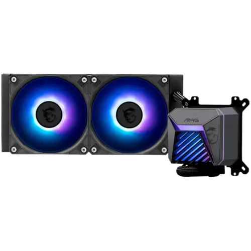 Охладител за процесор Охладител MSI MAG CORELIQUID A15 240 2x120mm Pre-installed ARGB Daisy Chain Fans Adjustable Offset