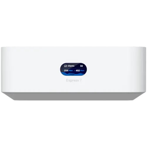 Alternative view of Рутер Ubiquiti UniFi Express 7 UX7 Mesh-scalable, super-compact 10G Cloud Gateway with integrated WiFi 7, 10 GbE RJ45 WAN port, 2.5 GbE RJ45 LAN port to extend network, up to 30+ UniFi devices and 300+ clients